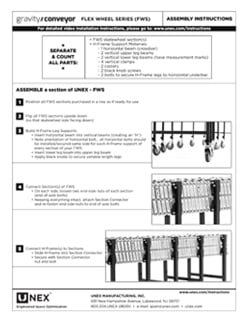 Flex Wheel Series Gravity Conveyor Instructions