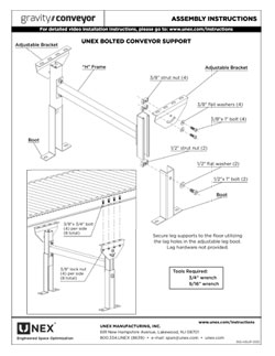 Gravity Conveyor H Supports Installation Instructions