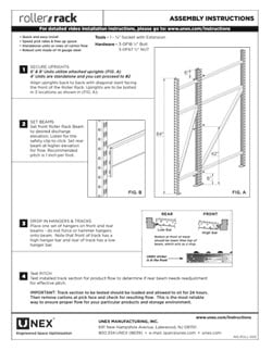 Roller Rack Installation Instructions